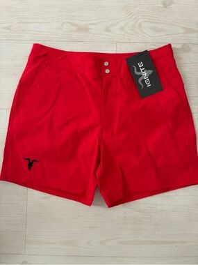IGNITE Men's Performance Hybrid Shorts Slim Fit Vibrant Red Size Large